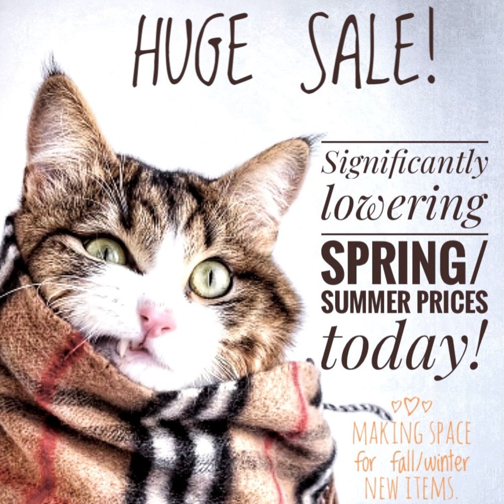 Huge sale! Significantly lowering prices today!